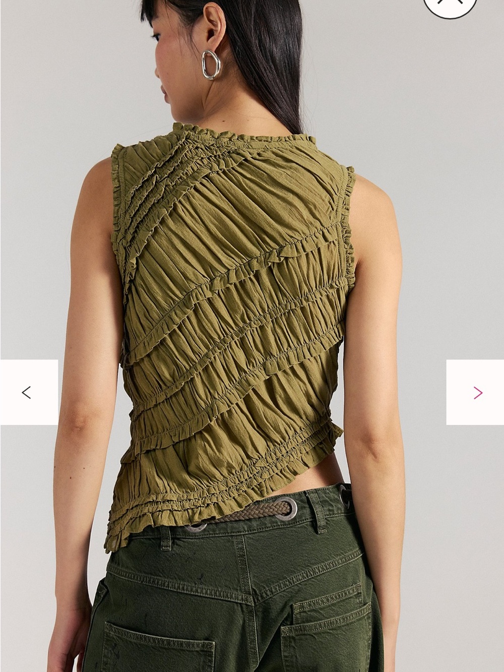 Free People Brown Ruffled Sleeveless Top - Picture 9 of 11